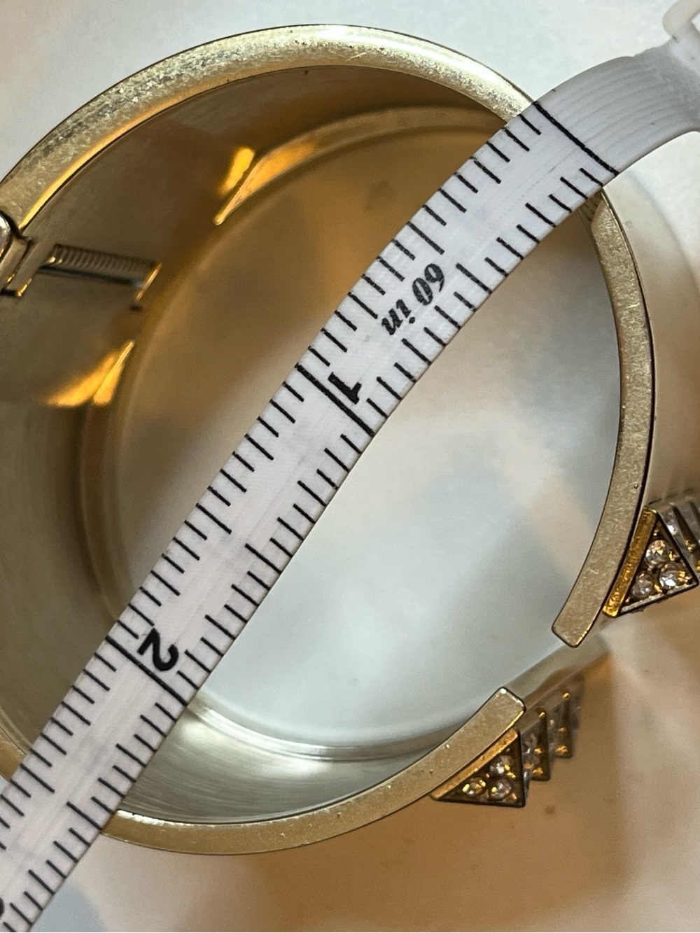 Victoria's Secret Gold Tone Cuff Bracelet Bangle Rhinestone - Picture 5 of 5